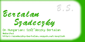 bertalan szadeczky business card